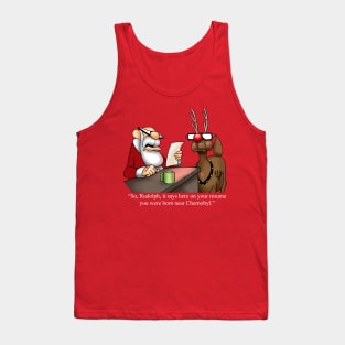 Funny Christmas Holiday Reindeer Cartoon Humor Tank Top